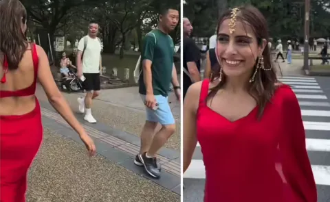 Saree in Japan Indian Woman Stuns Tokyo Locals in Viral Video
