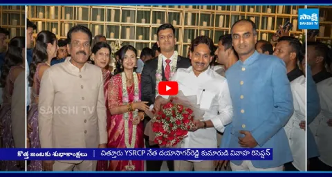 YS Jagan Attends YSRCP Leader Dayasagar Reddy Son Wedding Reception 1