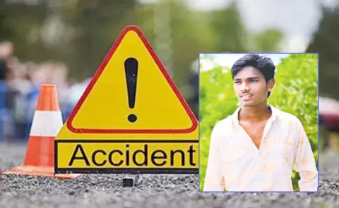 Young Man Died Road Accident In Ongole Town Andhra Pradesh