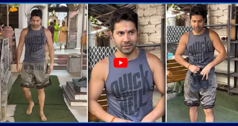 Varun Dhawan Faces Backlash For Wearing Shorts And Sleeveless Vest In Temple 1