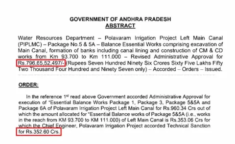 Irregularities in Polavaram National Project works