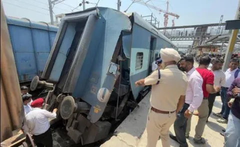 katra bound train coach cracks open at ludhiana station12