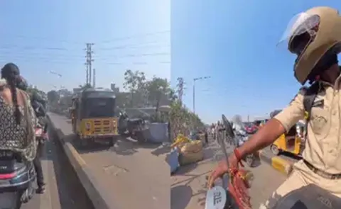 Cop Teaches Lesson To Commuters Driving On Footpath Goes Viral15