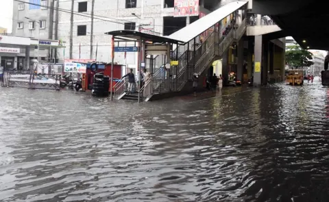 Heavy rain in Hyderabad