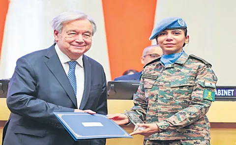 Major Abhilasha Barak Honoured With UN Military Gender Advocate Award
