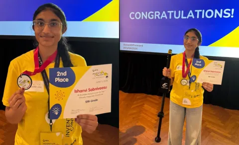 Telugu Girl Ishanvi Sabnivisu Second prize Tampa at the US National Invention Competition