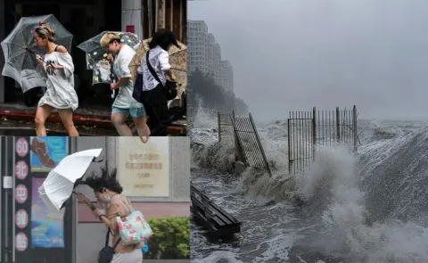 typhoon bavi hits china videos Viral
