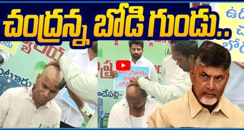 AP Employees Fires On Chandrababu Naidu With Bald Protest 1