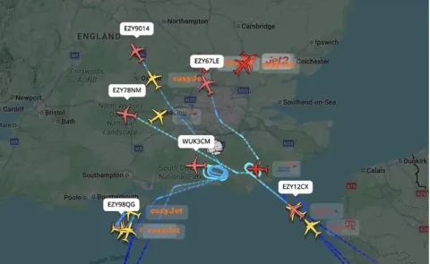 Emergency at London Gatwick Nine flights declare squawk 7700