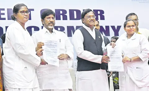 Bhatti Vikramarka distributes appointment letters to 247 IMS Nursing Officers