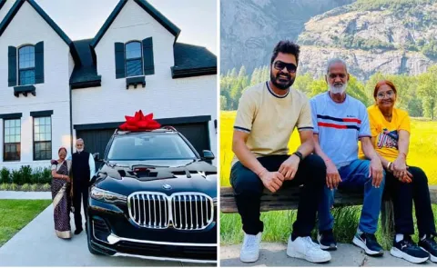 Viral Video: NRI mans journey from bike in India to BMW and own house in US