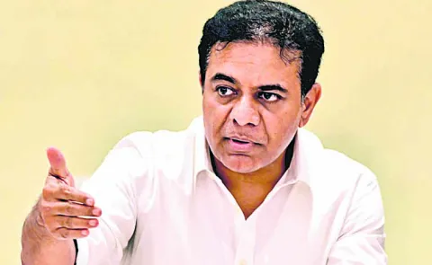 BRS Working President KTR in a chat with the media