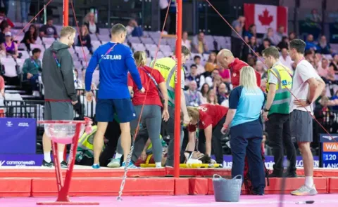 England Gymnast Scary Fall In Commonwealth Games, Rushed Hospital