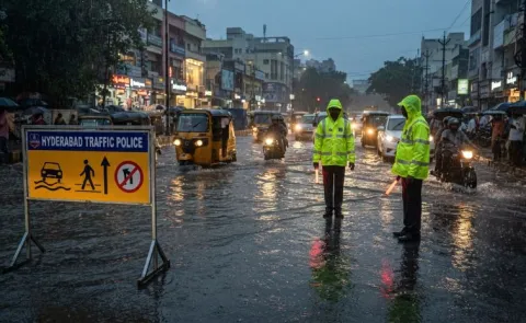  Hyderabad Heavy Rains Traffic Police Advise Citizens