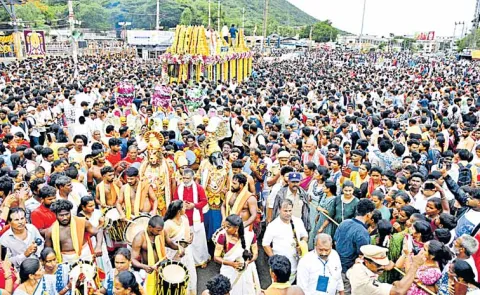 Giri Pradakshina around Simhagiri was held with great pomp on Tuesday