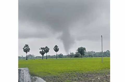 A whirlwind resembling a tornado