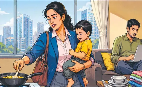 Women Earn Less And Work More At Home Survey Finds