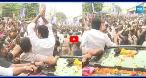 Grand Welcome to YS Jagan At Srikakulam 2