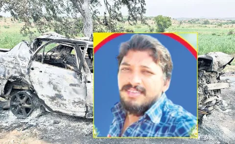 Mahabubnagar Youth Burnt Alive In Gutti Car Accident