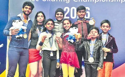 Telangana wins three gold medals in ice skating championship
