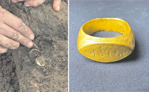 Gold rings around 2000 years old found during dig at Thailand archaeological site