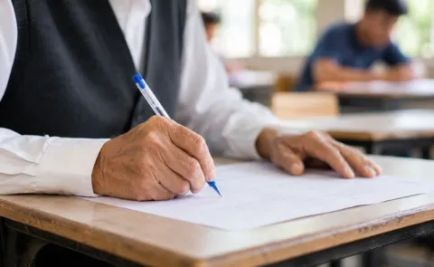   75 year old with 32 degrees sits for another exam in Himachal