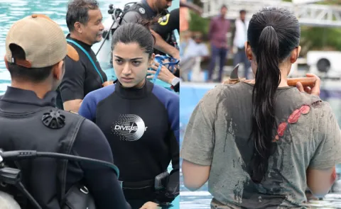 Rashmika Mandanna Daring Action Sequence for Mysaa Movie