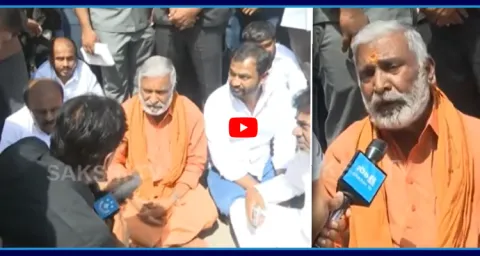 Peddireddy Stages Protest On Road At Tadipatri 1