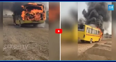School Bus Bursts Into Flames Carrying Students in Jaisalmer 1
