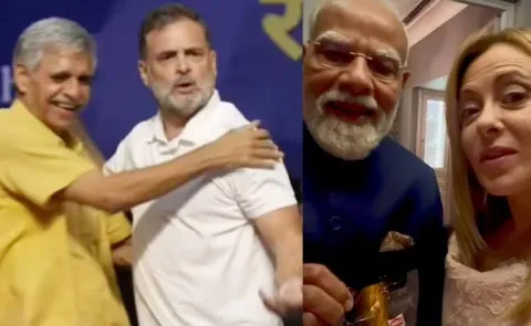 Meloni Mention Modi Target: Rahul Sandeep Dikshit Hug Triggers Heat