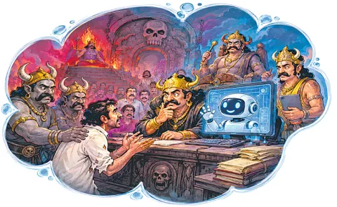 Artificial Intelligence Entry in Yamalokam says Hell Post