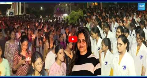Medical Students Huge Rally At Rajahmundry Over Doctor Priyanka Incident 1