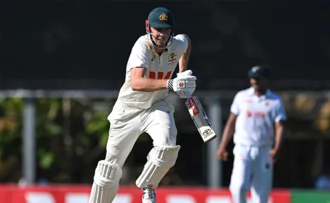 AUS vs BAN Green survives ball hits stumps races for boundary Video