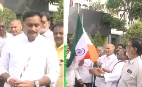 Mishap during flag hoisting in Vijayawada