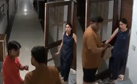 Man slaps And kicks delivery agent in Meerut Video Viral
