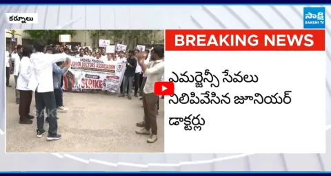Junior Doctors Protest At Kurnool  1