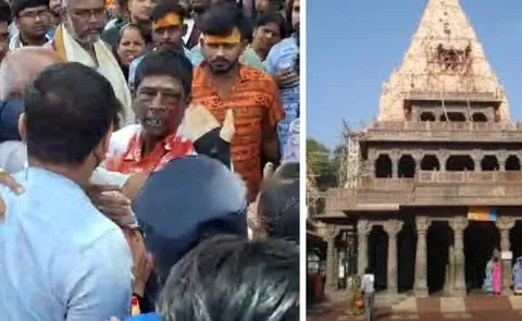 Stampede at Ujjains Mahakal Temple Complex 13 Devotees Injured12