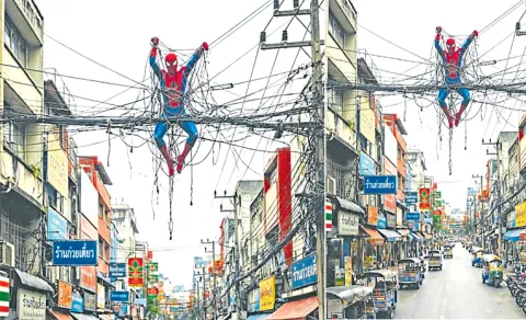 Spider Man Cant Handle Bengaluru’s Tangled Cables