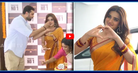 Nidhhi Agerwal Varah Films New Movie Opening Pooja Ceremony  1