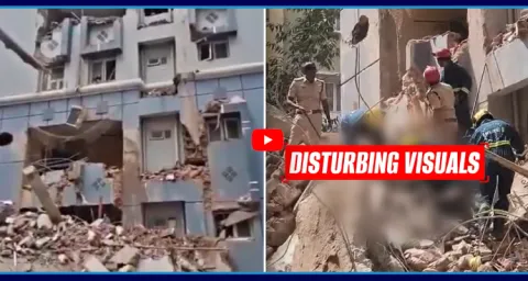 Building Collapsed In Gachibowli Bulit In 50 Yards 1