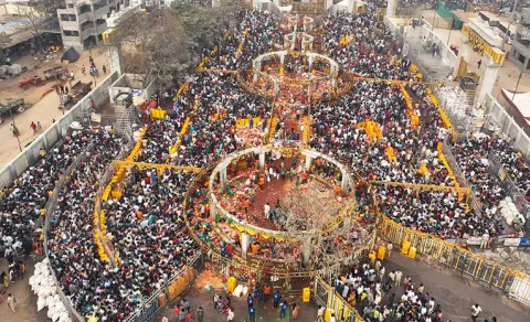Medaram Jatara: 2.882 Kg Gold and 203 Kg Silver Collected