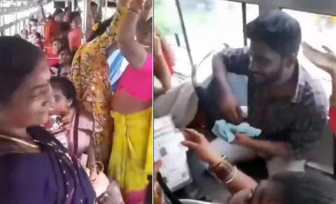 Mancherial Depot Bus Incident Video In Social Media 