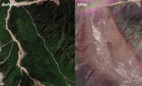 Satellite Images Reveal Extent of Devastation in Flooded Nepal