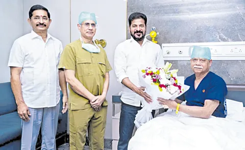 Revanth Reddy Meets Telangana Governor Shiv Pratap Shukla at Yashoda Hospital