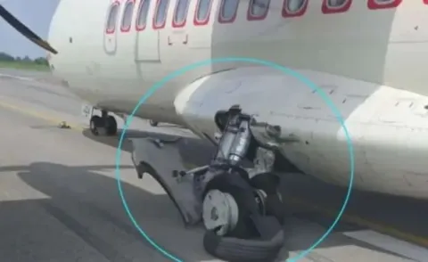  Alliance Air Delhi Bilaspur flight tyre bursts on landing13