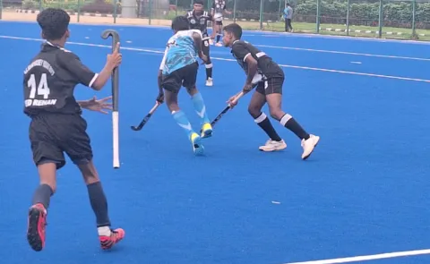 Khelo Telangana Hockey League Final at Gachibowli Hockey Stadium