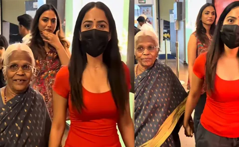 Actress Vaishnavi Chaitanya With Her Family Watched The Irumudi Movie