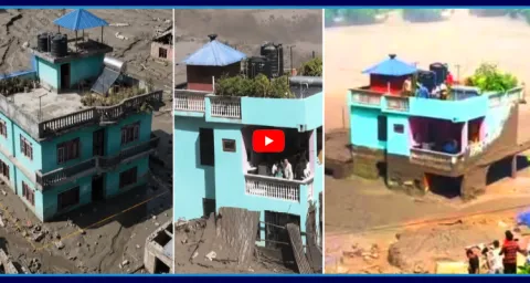 Miracle In Nepal Floods This Green House Stood Strong Amid The Devastation 3