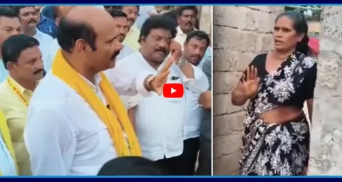 Women Strong Counter To Kolusu Parthasarathy At Intintiki TDP Program  1