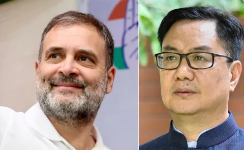 Kiren Rijiju is holding a meeting with Lok Sabha LoP Rahul Gandhi